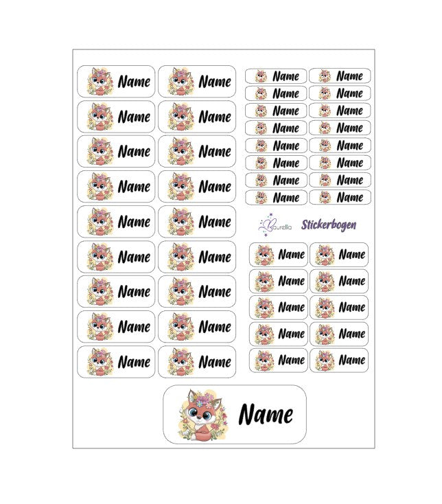 Baurelia Stickerset mit Name Fuchs 5