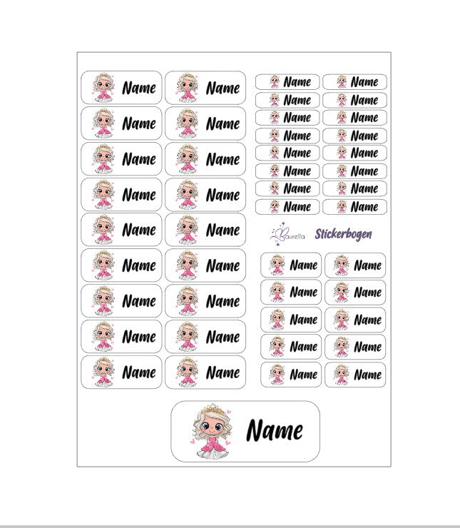 Baurelia Stickerset mit Name Prinzessin 3