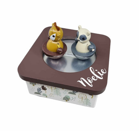 Musikdose und Spieluhr Waschbär & Reh