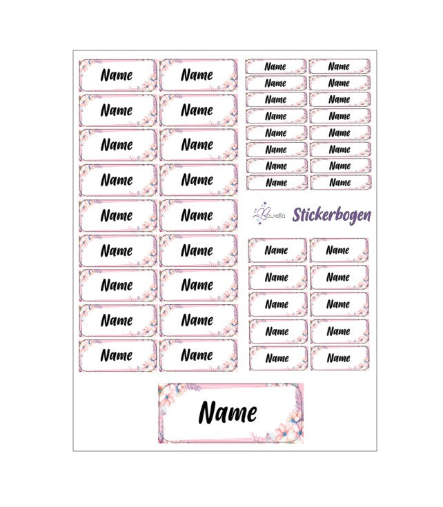 Baurelia Stickerset mit Name Blume 3