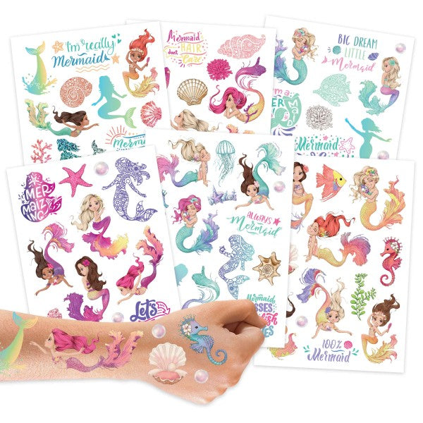 Kinder Tattoo 100 Stück Metallic Set Meerjungfrau