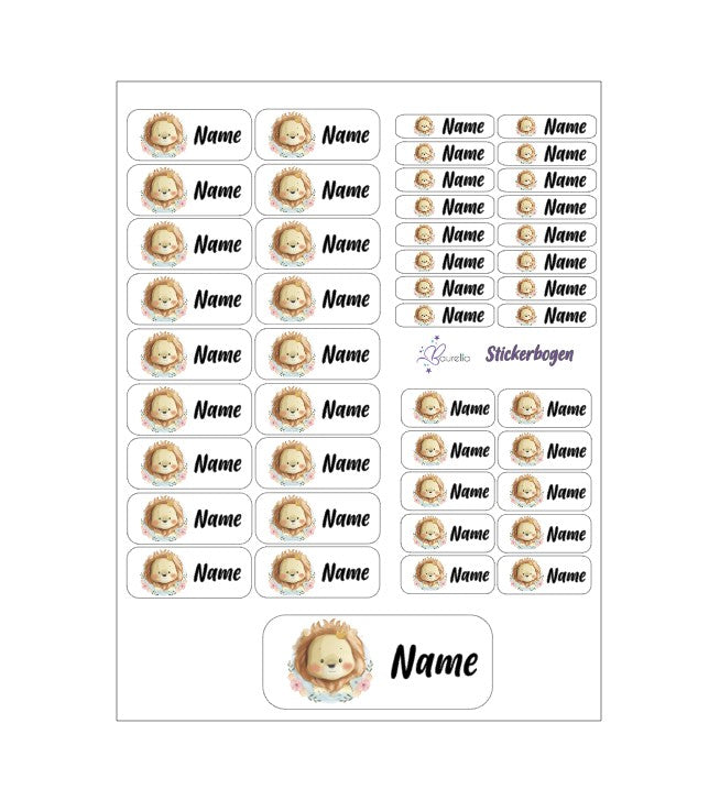 Baurelia Stickerset mit Name Löwe 3