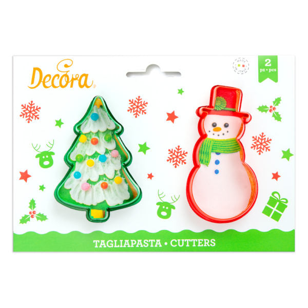 Ausstechformen Set Decora Weihnachtsbaum und Schneemann