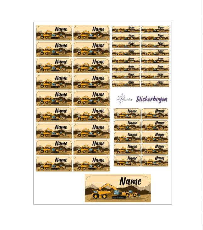 Baurelia Stickerset mit Name Jungs 1