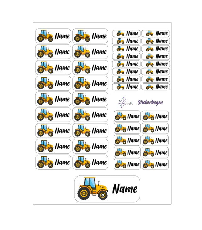 Baurelia Stickerset mit Name Traktor 6