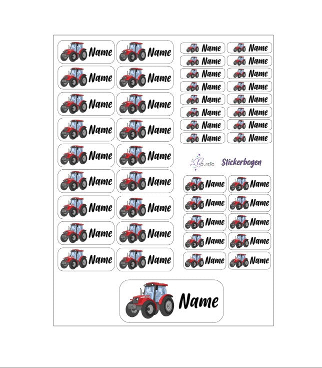 Baurelia Stickerset mit Name Traktor 5